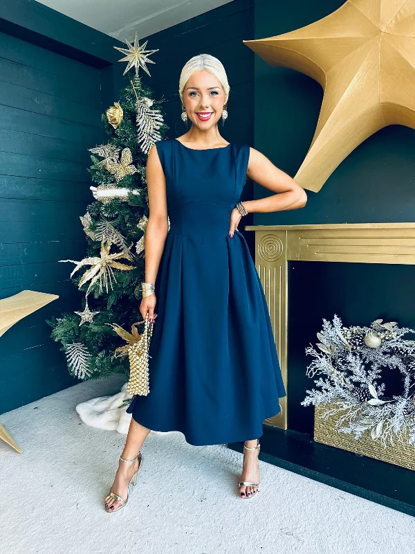 Fashion-forward Women's Wear Florence Detailed Occasion Dress Navy