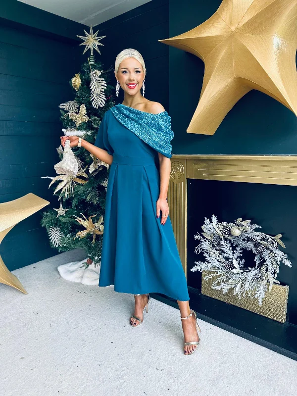 Women's Clothing Sets Juliet Detailed Occasion Dress Teal