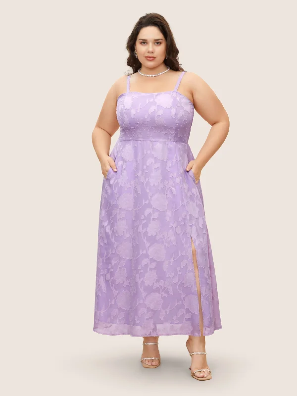 Women's Clothing And Garments Sets Textured Shirred Split Front Cami Dress