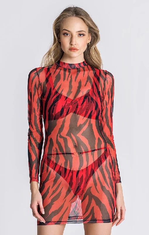 Women's Street Style Casual Wear Red Zanzibar Dress