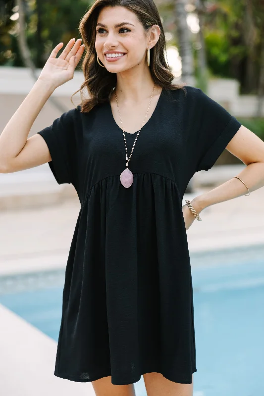Premium Style Full Of Joy Black Babydoll Dress