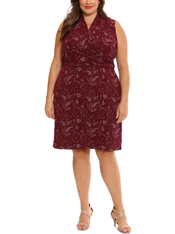 Casual Chic Plus Womens Work Wear Mini Sheath Dress