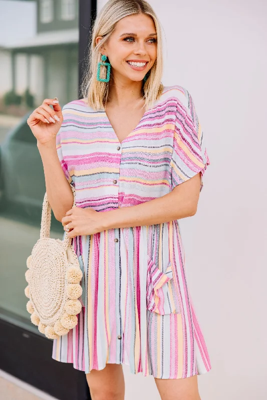 Online Boutiques Affordable Can't Stop These Plans Hot Pink Striped Dress