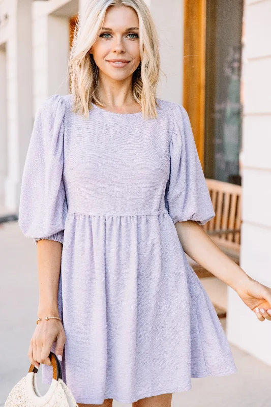 Women's Night-Out Clothes On Your Own Way Lavender Purple Babydoll Dress