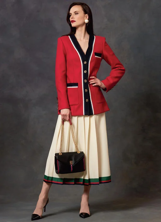 Casual Chic Vogue Jacket, Dress and Skirt V1643