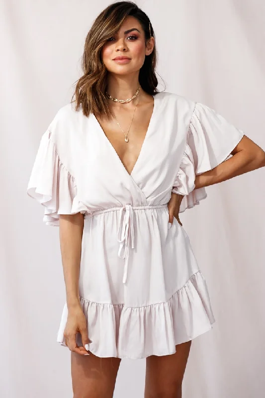 Women's Everyday Clothes Esme V-Neckline Drawstring Waist Dress Nude