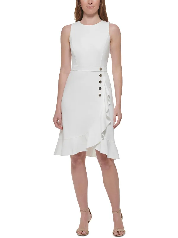 Summer Sale Womens Button Detail Mini Sheath Dress