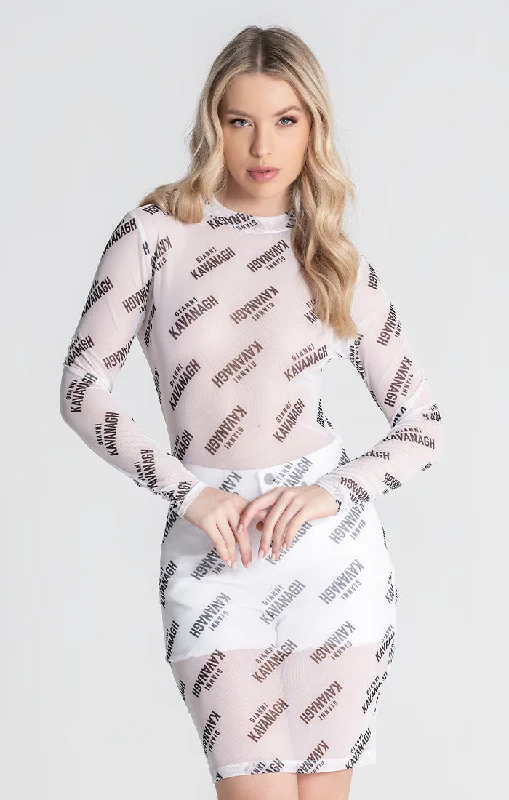 Comfortable Casual Wear White Signs Dress