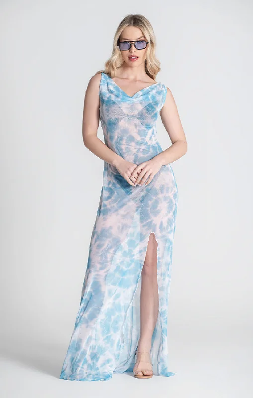 Comfortable Outfit For Women Blue Ibiza Dress