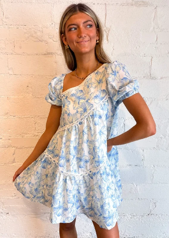 Seasonal Women's Fashion Trends Sapphire Petals Dress