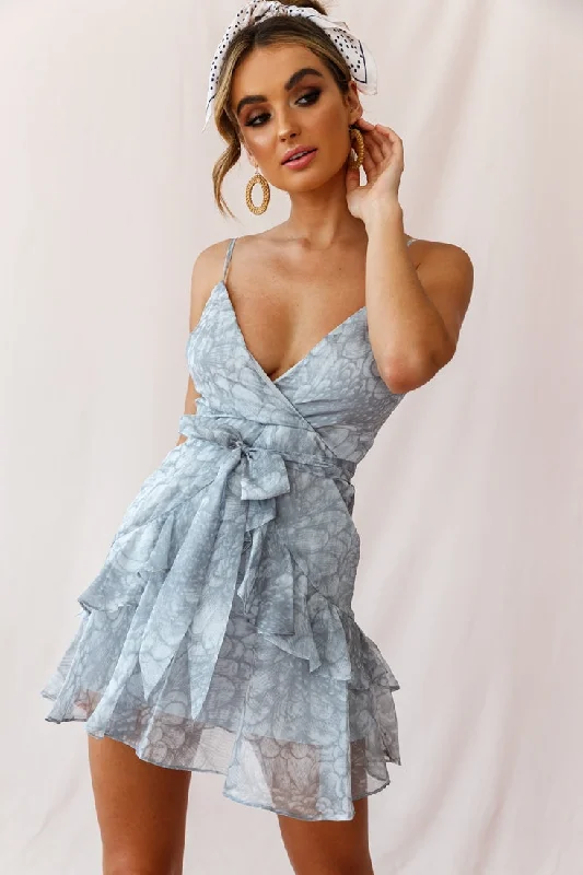 Comfortable Women's Outfits Kerry Layered Ruffle Cami Strap Dress Grey