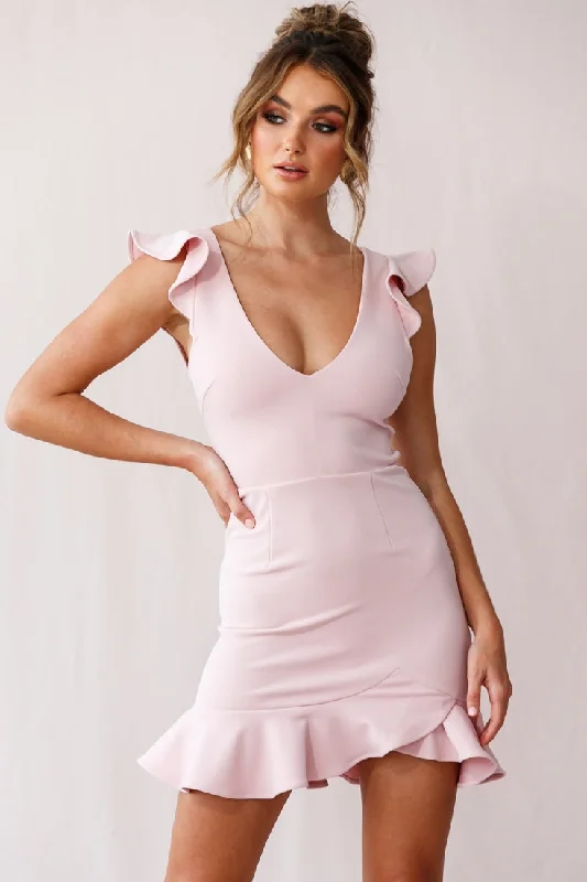 Casual Dresses for Women Take Note Frill Dress Blush