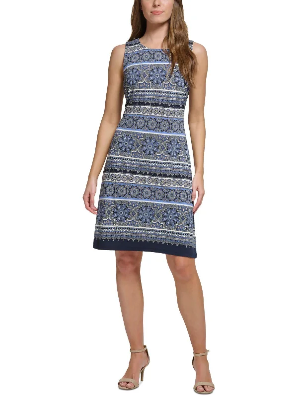 Women's Stylish Professional Garments Womens Printed Polyester Sheath Dress