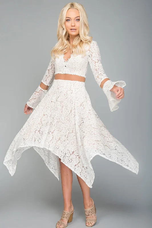 Women's Clothing For Special Occasions Aria Bell Sleeve Dress White