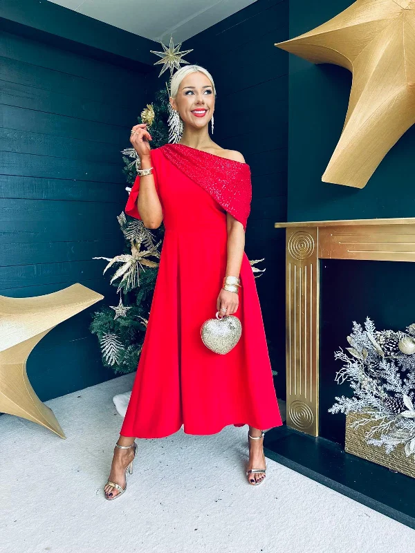 Women's Transitional Clothes Juliet Detailed Occasion Dress Red