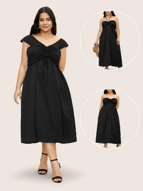 Women's Work Outfit For The Office Everywhere Dress - A-Line Monochromatic Dress