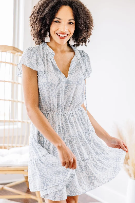 Women's Elegant Clothing Sets Thoughts Of Us Dusty Blue Dress