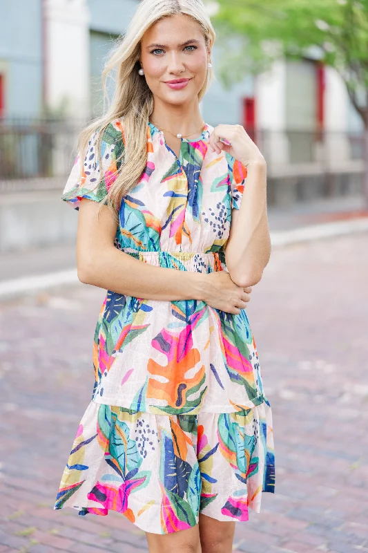 Trendy Street Style Clothing Get What You Need Fuchsia Tropical Dress