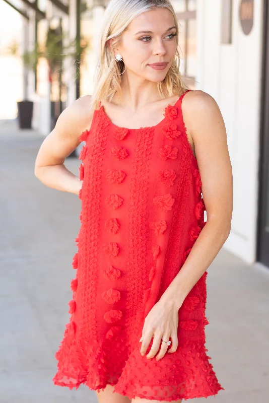 Women's Fashion Clothing Dream In Details Red Embellished Dress