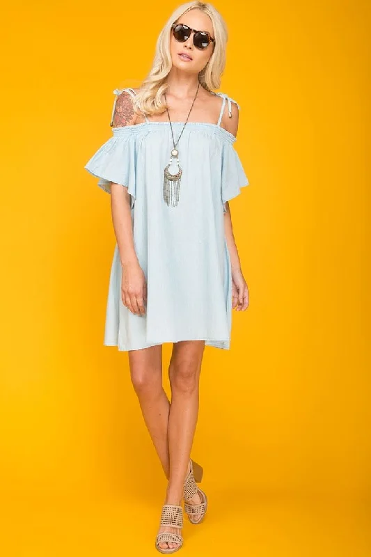 Women's Vintage Clothes Farrah Loose Summer Dress Light Blue