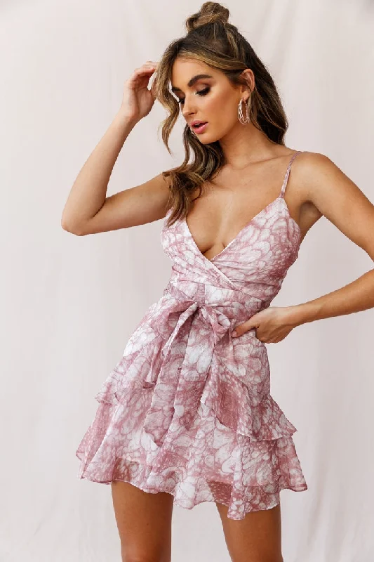 Vibrant Styles Kerry Layered Ruffle Cami Strap Dress Nude
