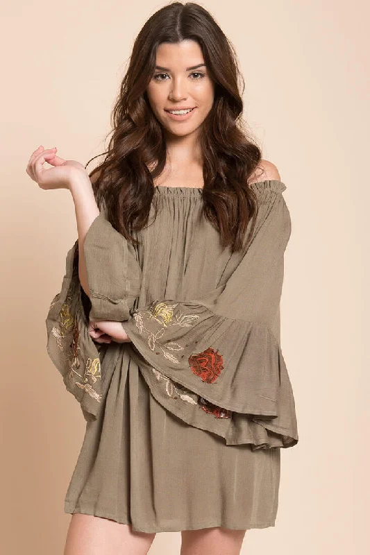 Seasonal Women's Fashion Trends Aubree Loose Dress Olive