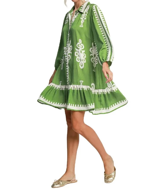 Chic Women's Clothing for Date Nights Apple Dress In Green