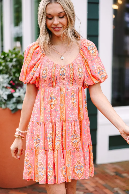 Women's Sporty Clothes Better With You Pink Printed Dress