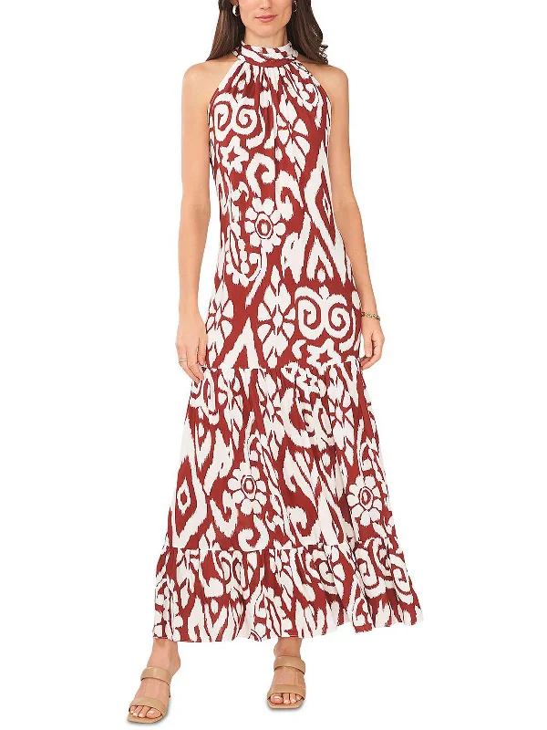 Elegant Women's Fashion Womens Tie Back Maxi Halter Dress