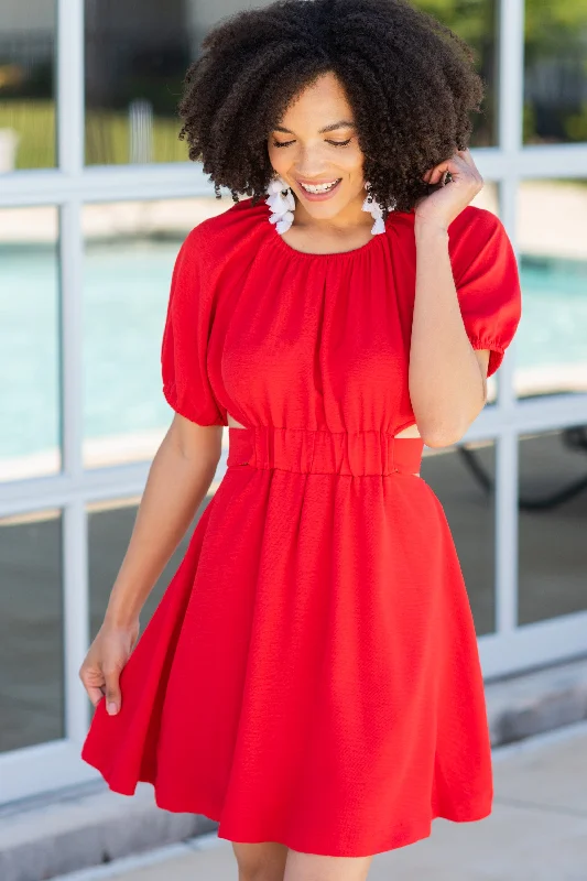 Luxury Women's Fashion Time For You Red Dress