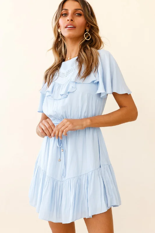 Women's Functional Outdoor Garments Forever Free Angel Sleeve Drawstring Waist Dress Steel Blue