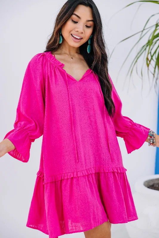 Women's Casual Wear Clothing Always In The Lead Pink Linen Dress