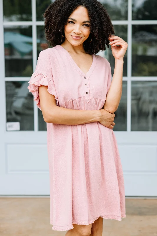 Flash Sale Event Before I Go Rose Pink Linen Dress