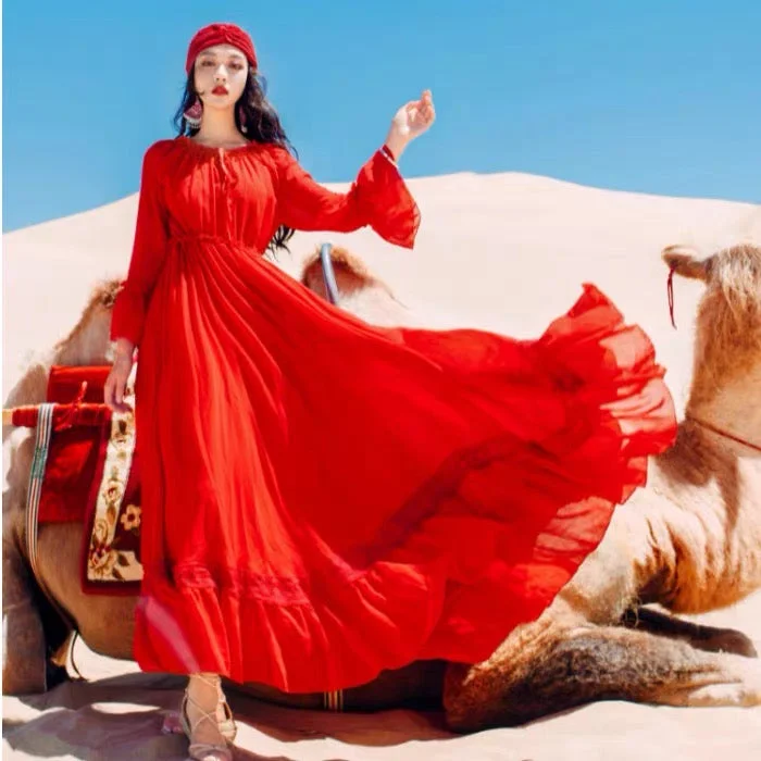 Women's Clothing for All Occasions vintage, court style dress, ear edge flared sleeves, flounces, charming big dress Women's Clothing for All Occasions vintage, court style dress, ear edge flared sleeves, flounces, charming big dress