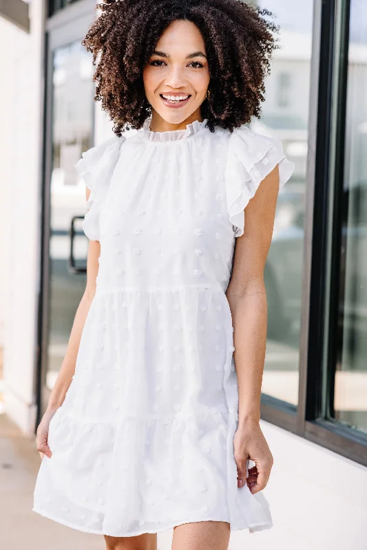 Women's Stylish Outdoor Outfit In Your Favor White Babydoll Dress