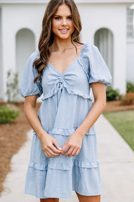 Women's Comfortable Clothes For Weekends What Could Be Powder Blue Babydoll Dress