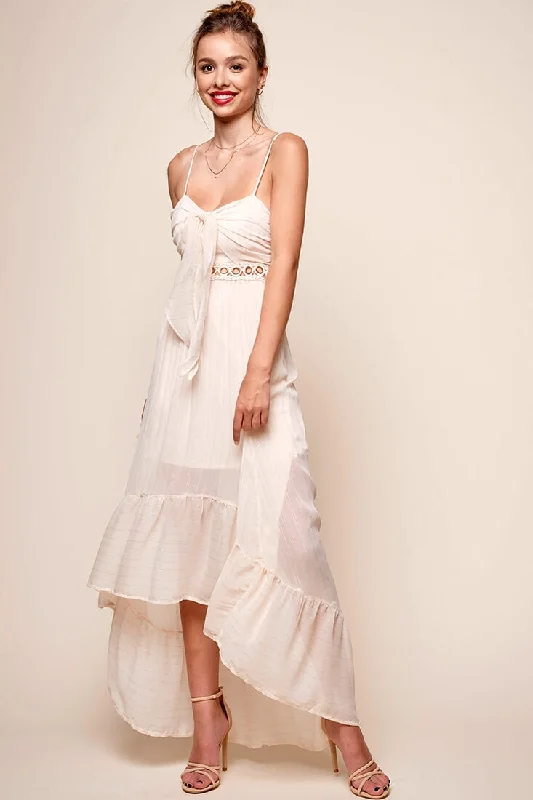 Classic Clothes For Women Riviera High-Low Hem Dress Beige