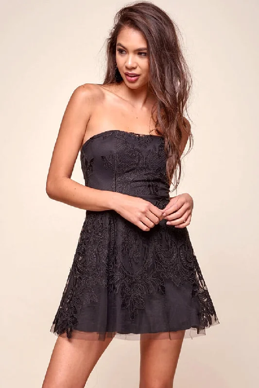 Formal Clothing For Women Diaz Glam Embroidered Fit and Flare Dress Black