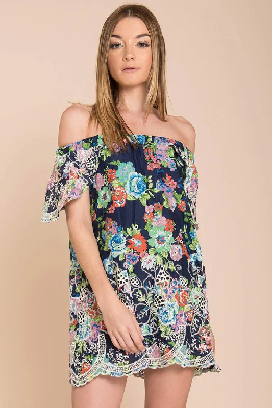 Must-Have Styles Bryden Open Shoulder Dress Navy