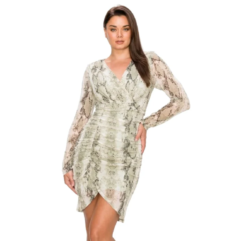 Sporty Streetwear Shirring Animal Print Dress