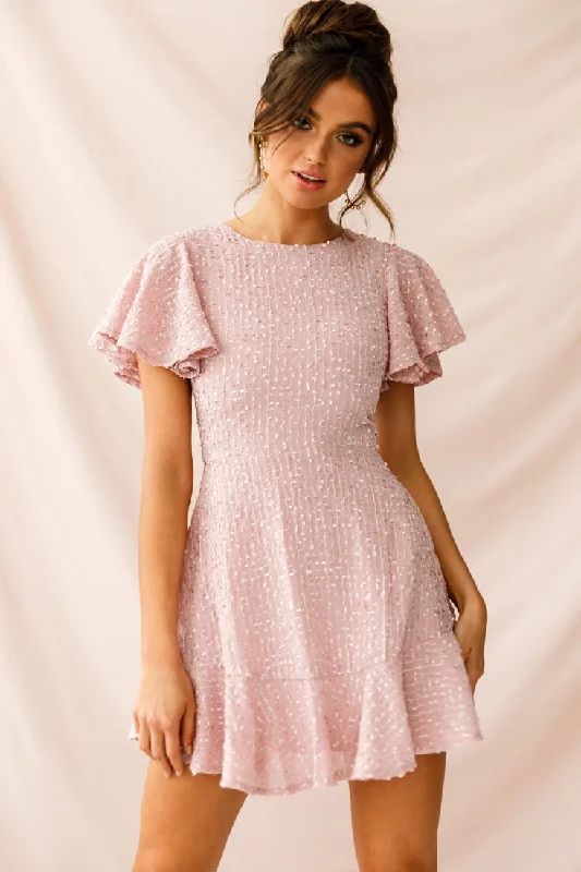 Affordable Luxury Women's Garments Isabelle Angel Sleeve Empire Dress Blush