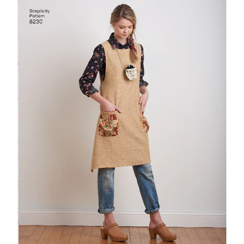 Casual Women's Clothing Online Simplicity Apron Dress and Tabard S8230