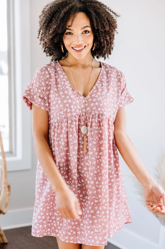 Casual Women's Clothing Online Match Your Energy Blush Pink Spotted Dress