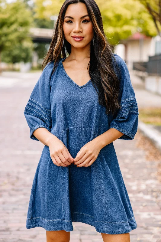 Women's Active Garments For Workouts Give You Time Light Wash Denim Dress