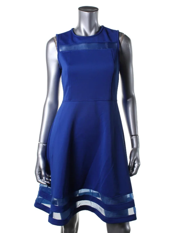 Women's Clothes Womens Ponte Organza Inset Cocktail Dress