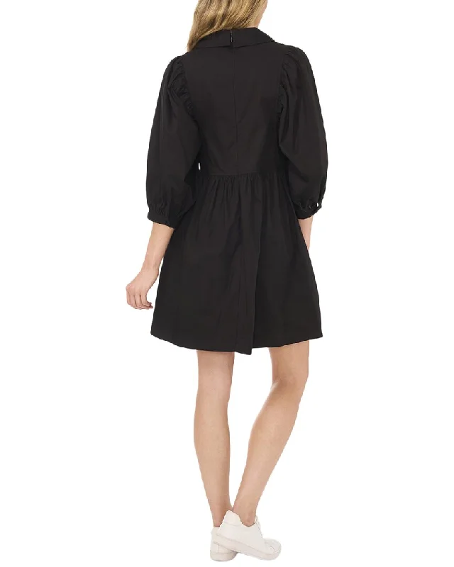 Bold Fashion Cece Collared V-Neck Shirred Babydoll Dress