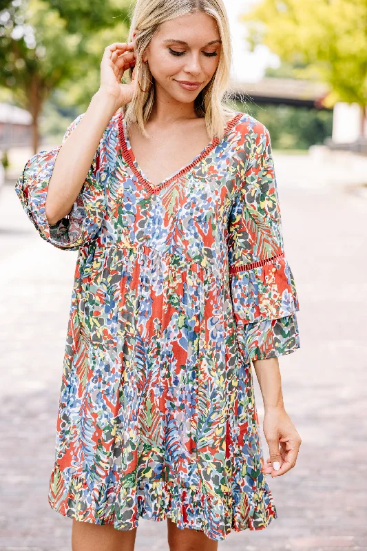 Women's Seasonal Fashion Trends Just You Wait Rust Orange Bell Sleeve Dress