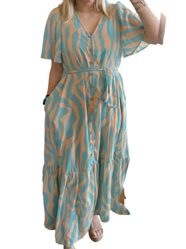 Women's Seasonal Wardrobe Clothing Cielo Dress In Mint/coral