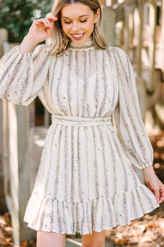 Women's Clothing Online Sale Star Gazing Natural White Printed Dress