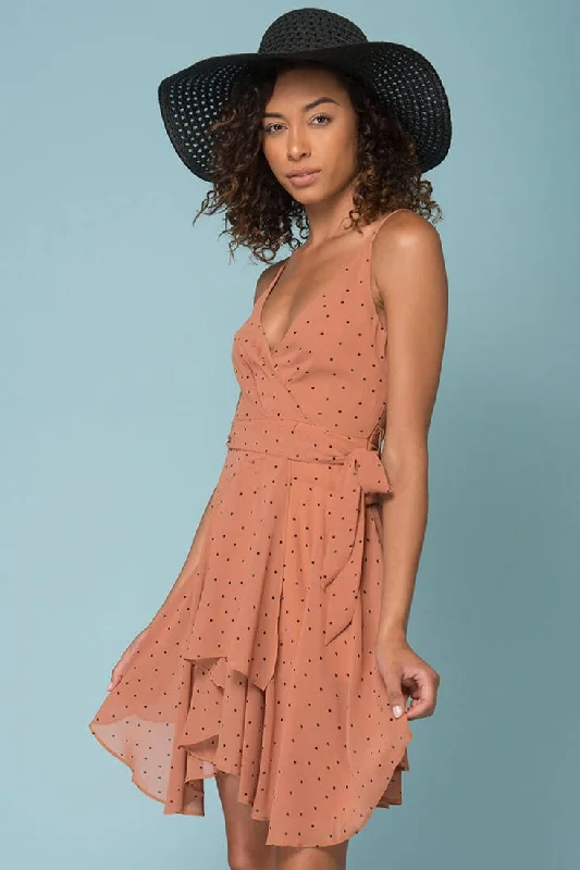 Elegant Women's Evening Garments Miah Tied Waist Dress Tan